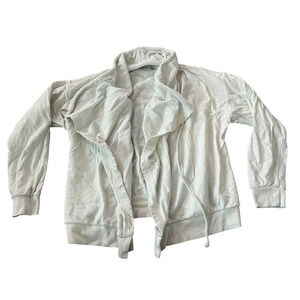 Young Fabulous & Broke Cardigan Womens Medium Sweater White Draped Fleece Open